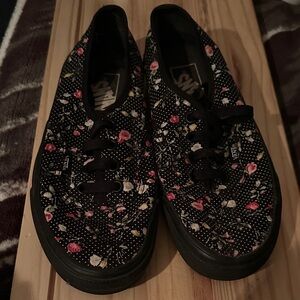 Vans Black Floral Women's Sneakers